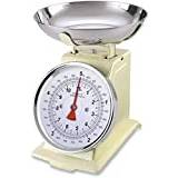 Innoteck Essentials Kitchen Scales - Mechanical Kitchen Scale - Compact, Analogue, Easy to Read, 5 kg Capacity, Large Dial - Dishwasher Safe Detachable Bowl - Ingredients Measurement Scale - Cream