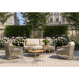 Puccini Outdoor Lounge Set with Footstool & Zucca Teak Tables