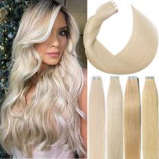 Seamless tape in hair extensions invisible skin wefts european human hair 20-40p