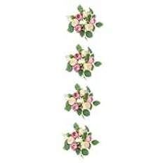 Cabilock 4pcs Candlestick Garland Artificial Flowers Tapered Candles Rings Wedding Decor Taper Candles Candle Holders Flower Garland Christmas Garland Candle Wreath Spring Plastic Desktop
