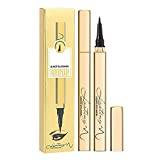 The Harpooner Small Gold Tube Eyeliner Waterproof Quick Drying Not Smudged Not Easy To Take Off Liquid Eyeliner With Precision Tip 1ml Makeup Sharpener Pencil (A-g, One Size)