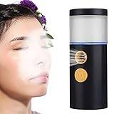 Nano Facial Mister 20ml Mini Face Humidifier Portable Facial Sprayer USB Rechargeable Handy Face Steamer Skin Care Machine (black)