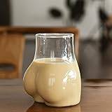 Yajexun Body Shaped Glass Cup 450ml - 1/3/6 Pcs Funny Butt Shape Beer Glasses Creative Butt Shape Ice Drink Cup, Ass Cocktail Glass, Clear Juice Milk Tea Coffee Cup Whiskey Cups for Home Bar Party