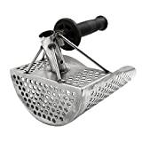 Sand Scoop Stainless Steel Digging Shovel w/Hexagonal Hole & Long Handle Metal Detecting Beach Underwater Search Heavy Duty Sand Scoop with Long Handle