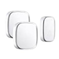 LFDecor Door Bell Wireless Doorbell LED Light Home 100-260V 36 Ring Tunes 4 Volume Chime White (Color : 1 button 2 receiver)