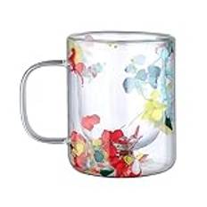 Wyttuubv Double Wall Glass Cups, Coffee Cup, Glass Coffee Mugs, Double Walled Glass Mugs, Latte Glasses, Glass Mugs, Coffee Mugs, Cappuccino Cups Glass Coffee Mugs, Dried Flower Clear