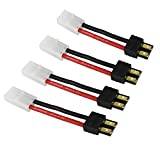 FLY RC 4pcs Male TRX Traxxas to Female Tamiya Adapter Connector Cable for RC Airplane Lipo Battery ESC Charger