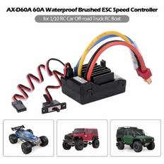 AX-D60A 60A Waterproof Brushed ESC Speed Controller for 1/10 RC Car Off-road Truck RC Boat 2S LiPo 6-8S NiMh Battery