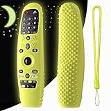 Remote Cover for LG AN-MR600 LG AN-MR650 AN-MR20GA AN-MR19BA Remote Control, Silicone Protective Case Cover Shockproof Anti Slip Protector for LG Smart TV Remote(Glow green)