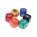hetuioiyster 6Pieces/set Funny Drinking Game Dice Rock Paper Scissors Finger-guessing Gambling Game Toys 6-Side 20mm Dices Beads