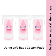 Johnson's baby cotton pads - pack of 3 uk stock