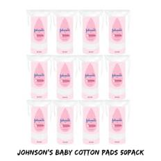 Johnson's baby cotton pads (50 pads in each pack)- pack of 12 uk stock