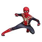 Spider Costume Miles Morales Kids PS5 Cosplay Jumpsuit Child Adult 3D Print Spandex/Lycra Fancy Dress Bodysuit For Halloween Carnival (Color : B, Size : 120~130cm)