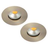 2 Pack of Fixed Fire Rated IP65 Recessed Downlight - Satin Chrome