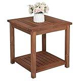 SKDJfhf Wood Patio End Snacks Table,Garden Side Table Small Indoor & Outdoor Coffee Table Wood Patio End Snacks Table 45x45x45cm