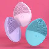 Electric Silicone Facial Brush Cleansing Skin Massager Face Brush Cleanser Deep Pore Facial Cleansing Instrument - pink