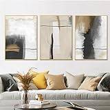 Modern Geometric Line Picture Living Room 3-Piece Canvas Pictures Frameless Wall Art Posters and Prints Poster Set (D, 40 x 60 cm)