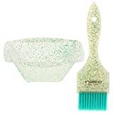 Lurrose Salon Hair Coloring Dyeing Kit, Hair Dye Brush Mixing Bowl for Salon Home Use (Green)