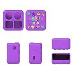 DETUEUA Cartoon Case for Yoto Mini, Cute Funny Design Case Cover Fun Silicone Shockproof Protective Cover - Purple