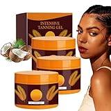 Luxury Intensive Tanning Gel, Brown Tanning Accelerator Cream, Intense Tanning Gel for Outdoor, Carroten Intensive Tanning Gel, Dark Brown Tanning Gel for Sunbeds & Outdoor Sun - 150 g (3 Pieces)