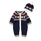Christmas Outfits for Kids Sweatshirts Size 7 Newborn Infant Boy Girl Christmas Santa Knitted Sweater Baby Jumpsuit Romper Cotton 1 Piece Hat Caps Outfits Clothes Set Hoodies for Boys 8-10 Christ