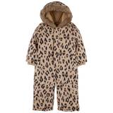 Carter's Toddler Girls Leopard Fleece-Lined Snowsuit 2T Brown
