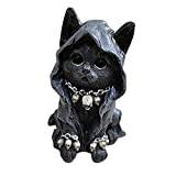 YogfegY Wooden Storage Bench in Resin for Artisan Cat Decoration with Bat Wings Mytserious Animal Home Decor Fun Pen for Children 3 Years (Black, One Size)
