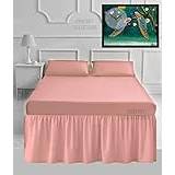 100% Poly Cotton Plain Dyed Percale Easy Care Sheets 16" Frilled Base Valance Sheet Peach King
