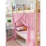 DHOREE Summer Bottom Bunk Mesh Mosquito Net Underbed Canopy Bed Curtain for Student Bed Single Post Bed Canopy for Kid Teens Dustproof Loft Bed Curtains