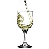 White Wine Glasses Set of 4 Stem Glass Tulip Shape Elegant Wedding Gift Cocktail Set Perfect for Home, Restaurants and Kitchen Set Dishwasher Safe Durable & Crystal Clear (Set of 4)