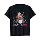 Funny Unicorn Rock star Drum Stick Rockin' music singer Tee T-Shirt