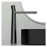 Brushed Gold Basin Faucet Brass Bathroom Faucet Mixer Tap Wash Basin Faucet Rose Gold Hot and Cold Lavotory Faucet (Color : Grey Tall)
