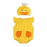 Party Dress Infant Boys Girls Cartoon Duck Cosplay Romper Bodysuit With Hat Newborn Photo Shoot Fall Costume Grandma Baby Clothes (Yellow, 12-18 Months)