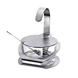 Westmark Parmesan/Sugar Bowl, With stand, lid and spoon, 4 pieces, Volume: 150 ml, Stainless Steel/Glass, Wien, Silver/Transparent, 65112260