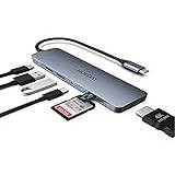 HOPDAY USB C Hub, 7 in 1 USB C Adapter, USB C to HDMI Dual Monitor for MacBook Pro/Air (4K HDMI, 100W PD, 2 USB A 3.0, USB C 3.0, SD/TF Card Reader) HP, Dell, Surface, Multiport USB C Docking Station