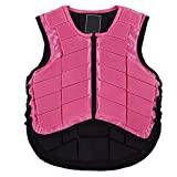 RiToEasysports Kids Equestrian Vest, Foam Padded Safety Horse Riding Protective Gear Body Protector Pink (CL)