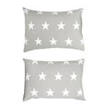 Grey & White Stars - Pair of Pillowcases - Grey and White Stars