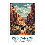 iPuzou Red Canyon Dixie National Forest Vintage Travel Posters 12x18inch(30x45cm) Canvas Painting Poster And Print Wall Art Picture for Living Room