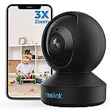 Reolink 5MP PTZ Security Camera Indoor WiFi 3X Optical Zoom, 2.4/5GHz WiFi, CCTV Pet Baby Monitor, Smart Human/Pet Detection, 2 Way Audio, Auto Tracking, with SD Card Slot, E1 Zoom Black