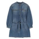 Bonpoint - Blue Belted Denim Dress - Kids - Fabric