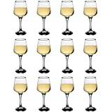 White Wine Glasses. Contemporary Drinking Glass Set. (Pack of 12) (295 cc/ml)