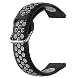 LOKEKE for Huawei Watch GT2 Pro Replacement Band - 22mm Replacement Silicone Wrist Watch Band Strap For Huawei Watch GT2 Pro/GT 2e(Silicone Black + Gray)