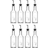 8 Piece Glass Oil & Vinegar Dispenser Bottle. Small Serving Cruet Set. (365 ml)