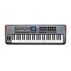 Novation Impulse 61 Keys USB bus-powered MIDI Controller Keyboard – Robust, ultra-responsive, full-size piano keyboard with aftertouch and velocity-sensitive pads – works on Mac or Windows