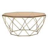 Allure Bronze and Tempered Glass Geometric Coffee Table