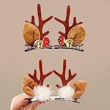 4 Pcs Christmas Hair Clips, Reindeer Barrettes Hair Accessories Gift Set For Girls Children Hair Decoration (Brown)
