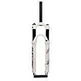 HSQMA 26 27.5 29 Inch MTB Air Fork 100mm Travel Mountain Bike Suspension Fork Damping Adjust 1-1/8" Straight Bicycle Front Fork Manual Lockout QR 9mm (Color : White, Size : 27.5'')