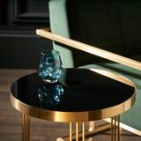 Finn Brass Frame Side Table - Gillmore Space - White Marble
