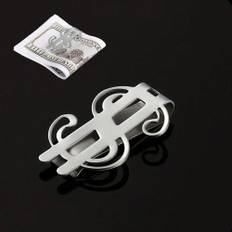 SHEIN Stainless Steel Multifunction Money Clip Dollar Sign Wallet Card Holder Invoice Storage Portable Paper Mark Clip Party Gift