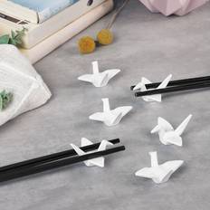 2pcs, Swan-shaped Melamine Chopsticks Holder - Reusable Kitchen Decoration And Organizer - White-2pcs